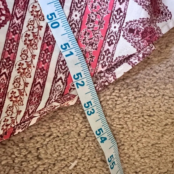 Skies‎ Are Blue Maxi Dress Bohemian Red White Spaghetti Strap Slit Lined Large - Picture 11 of 16